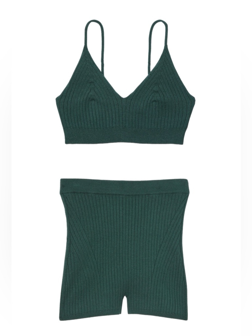 Pink Victoria Secret Ribbed knit tank top and shorts